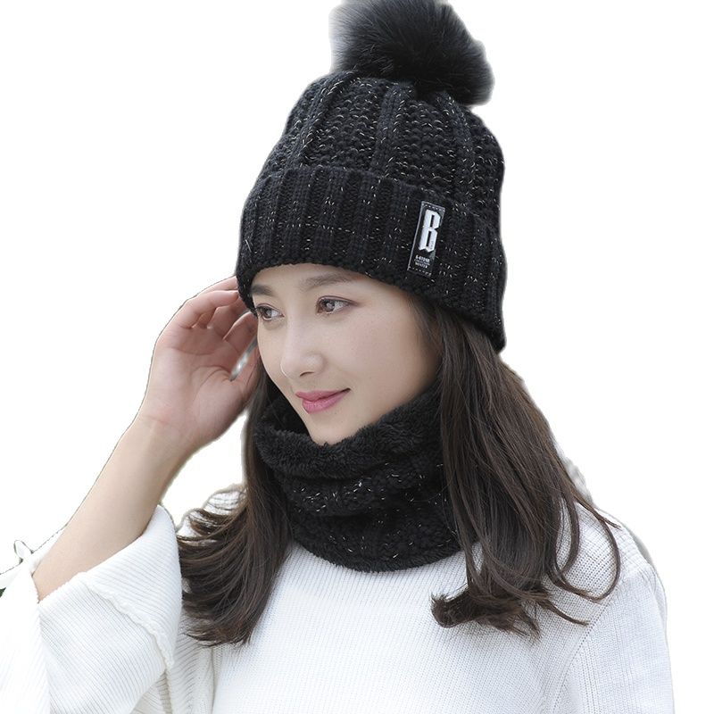 Fleeced Winter Warm Hat With Scarf