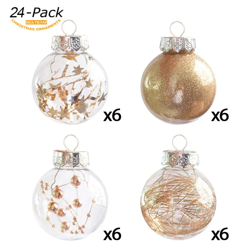 Christmas Xmas Tree Hanging Ornaments Decoration Balls 24pc Set