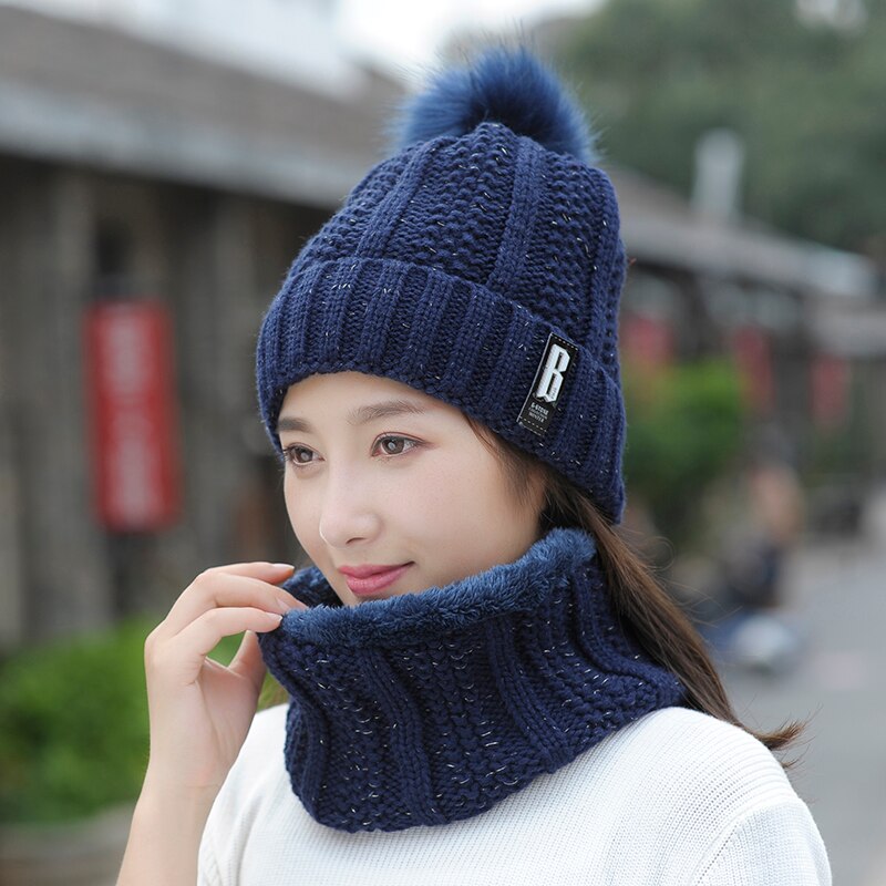 Fleeced Winter Warm Hat With Scarf