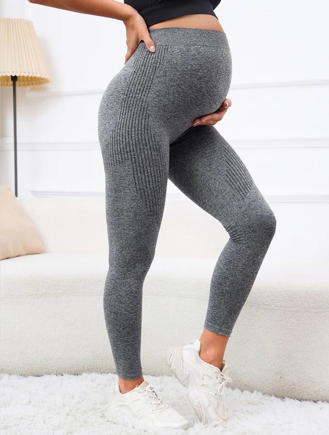 Elastic High Waist Maternity Leggings Support For Pregnant Women