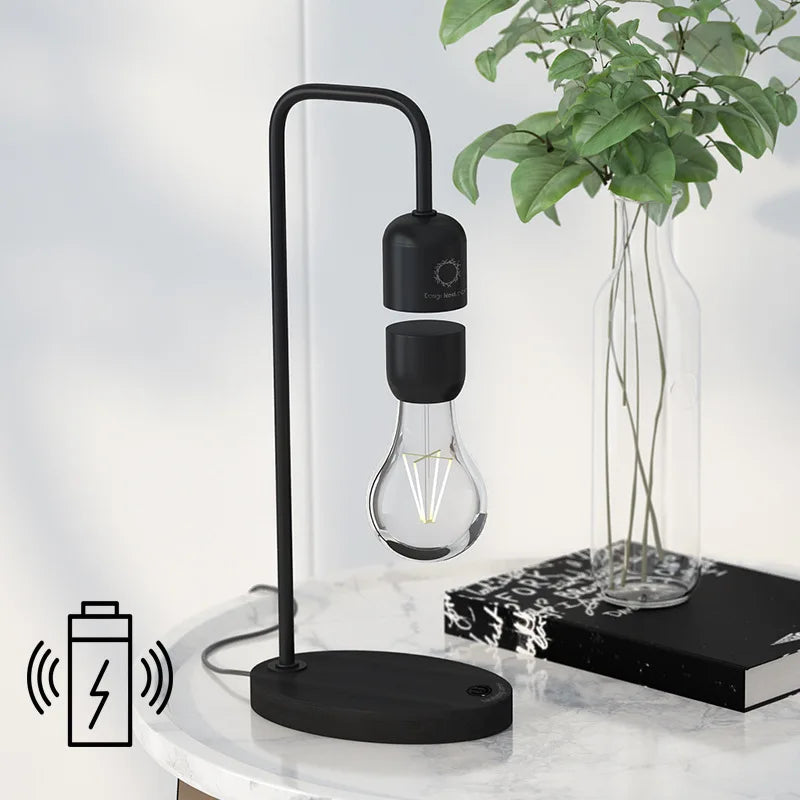 Magnetic Levitating Floating Light Bulb With Wireless Charger