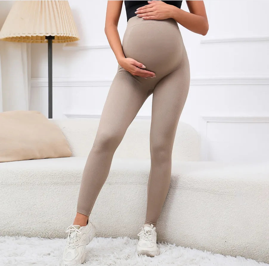 Elastic High Waist Maternity Leggings Support For Pregnant Women