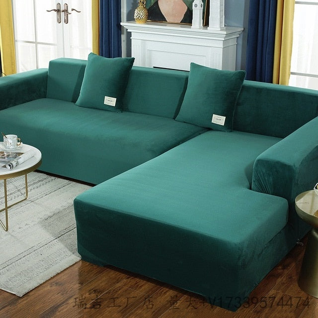 Shaped Sofa Velvet Covers for Living Room