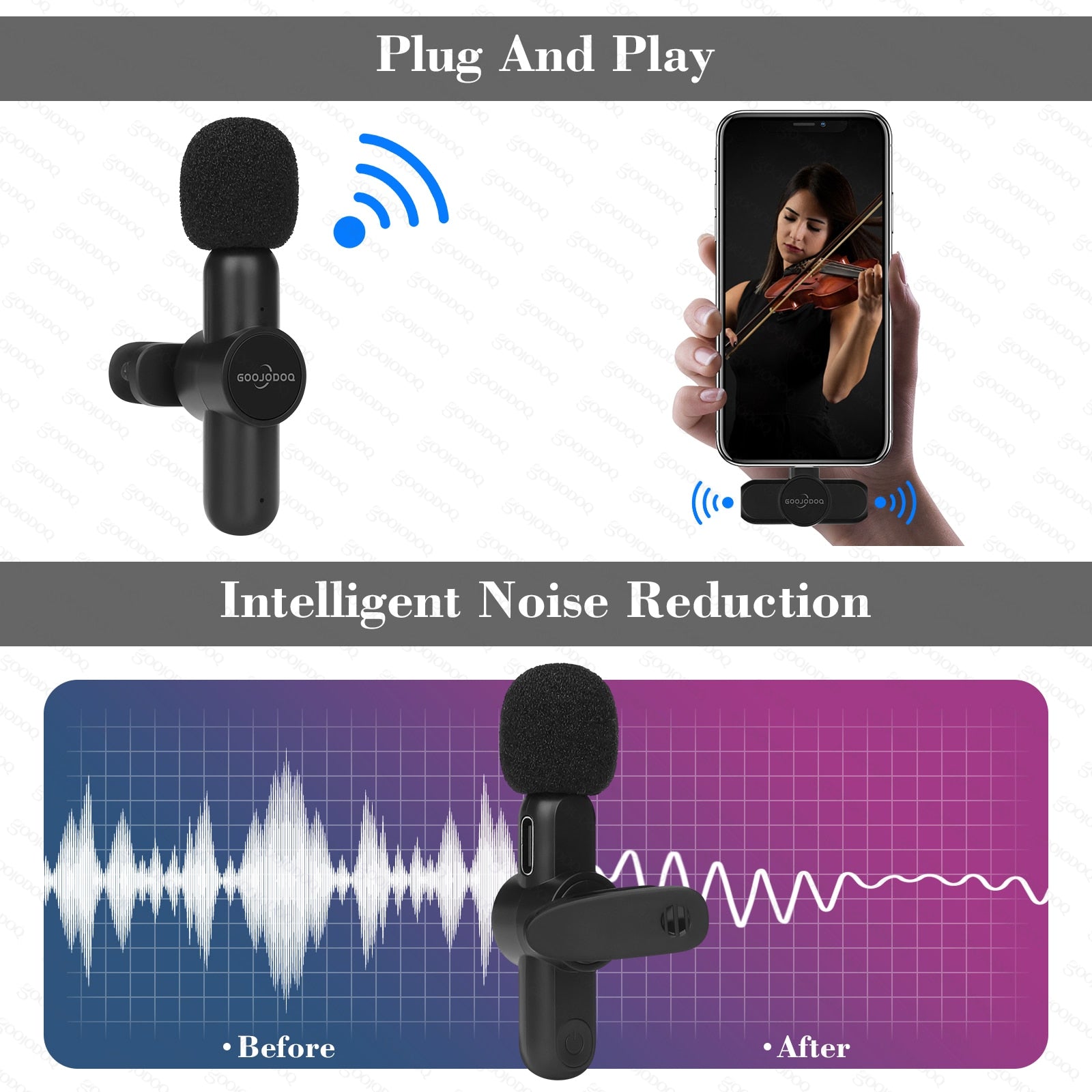 Wireless Portable Audio Recording Mini Mic, Recording Mic