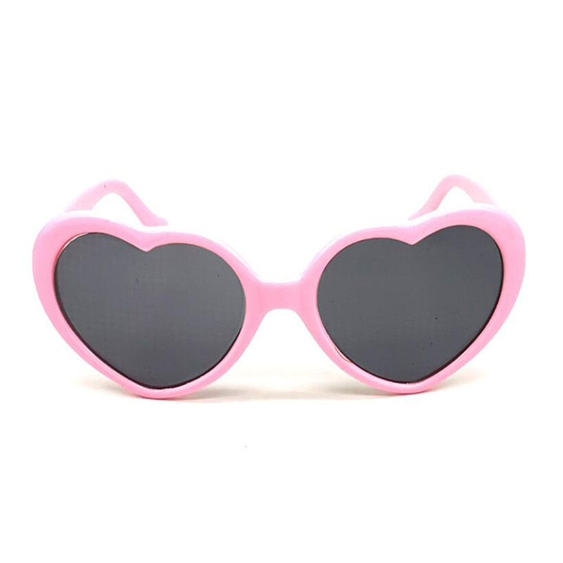 Love Heart Shape Sunglasses At Night Becomes Heart Shapes