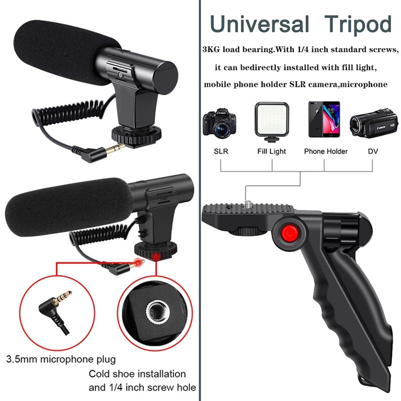 Phone Holder Tripod Recording Handle Portable