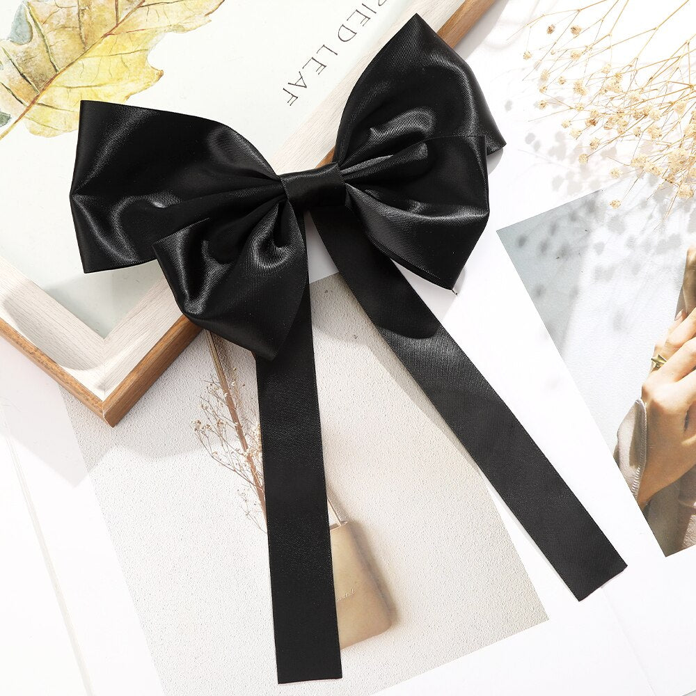 Women Ribbon Bow Pearls Hair clips