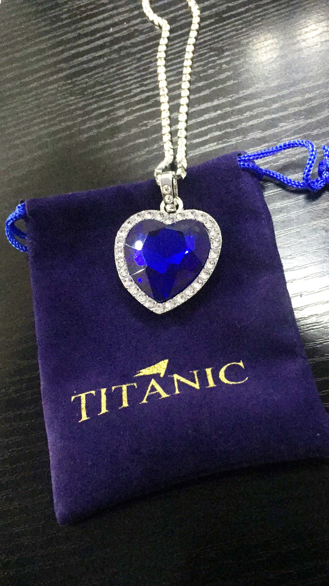 Titanic Heart of Ocean Blue Heart Pendant Necklace