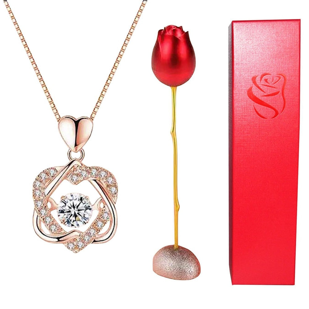 Rose Holder Eternal Love Necklace Set