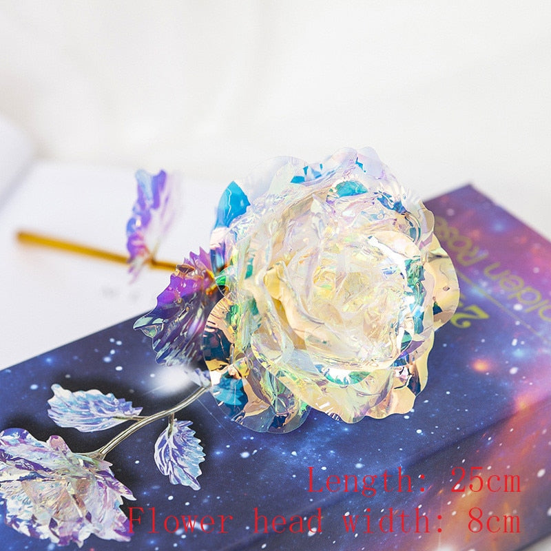 LED Enchanted Galaxy Rose Eternal Foil Flower Dome