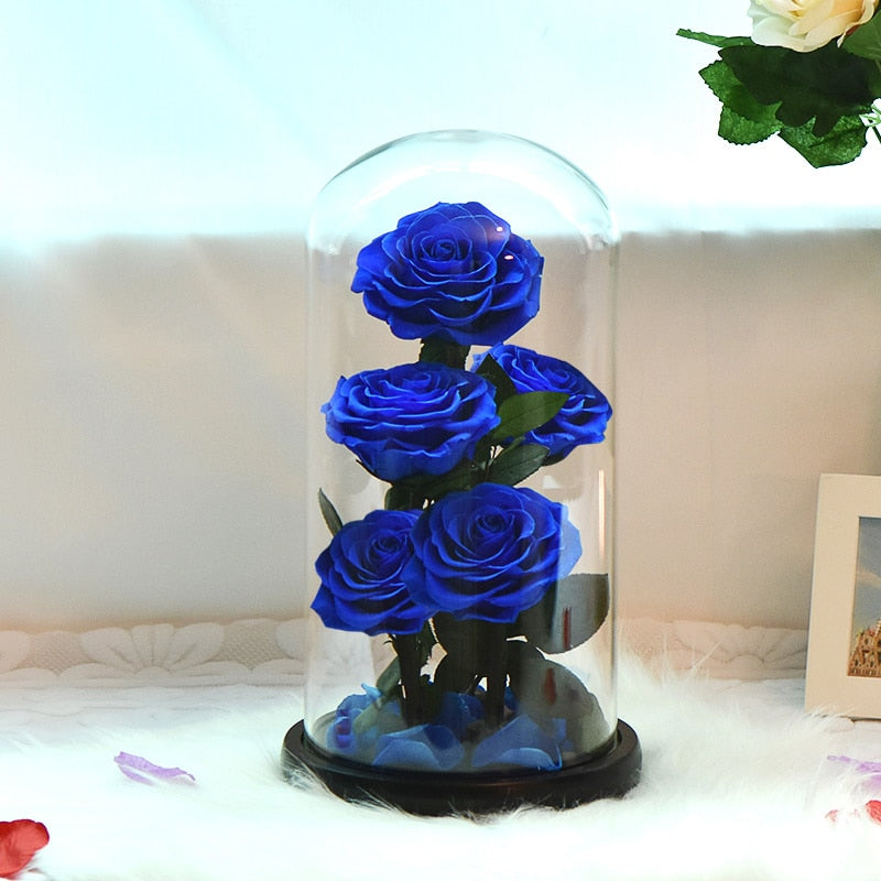 Eternal Preserved Roses In Glass