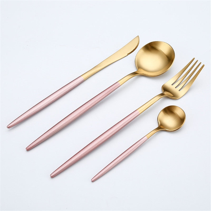 Rose Gold Tableware Stainless Steel Set Cutlery