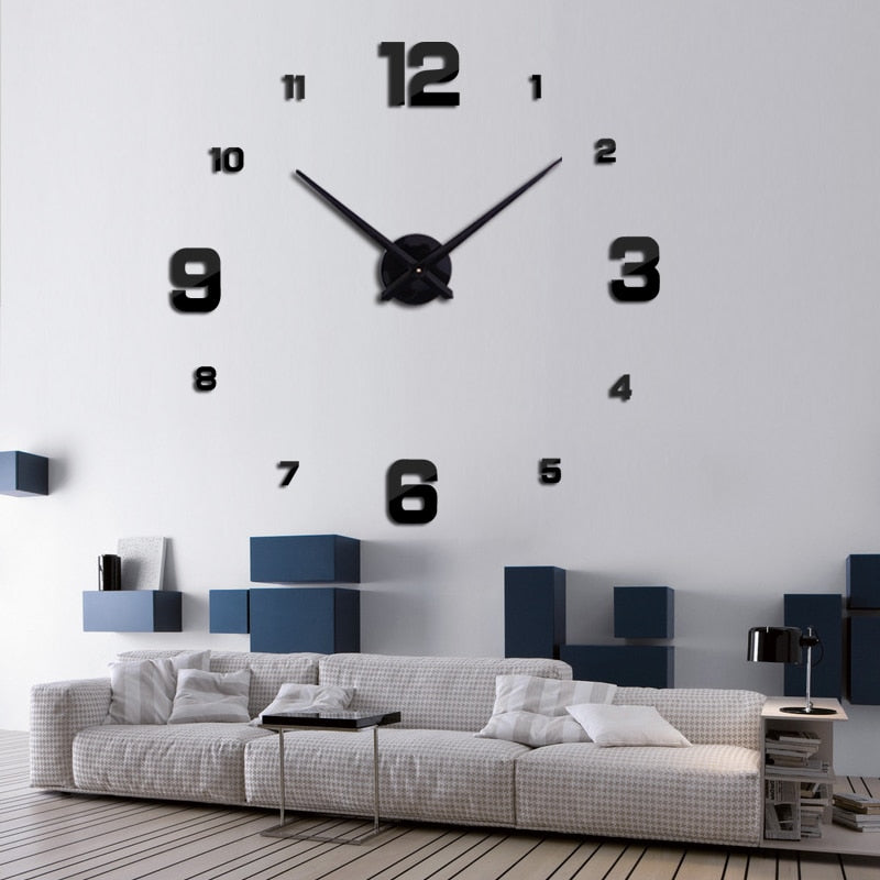 3D DIY Acrylic Mirror Wall Clock