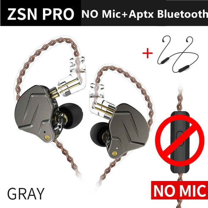 KZ ZSN Pro In Ear Earphones Hybrid technology 1BA+1DD Earbuds