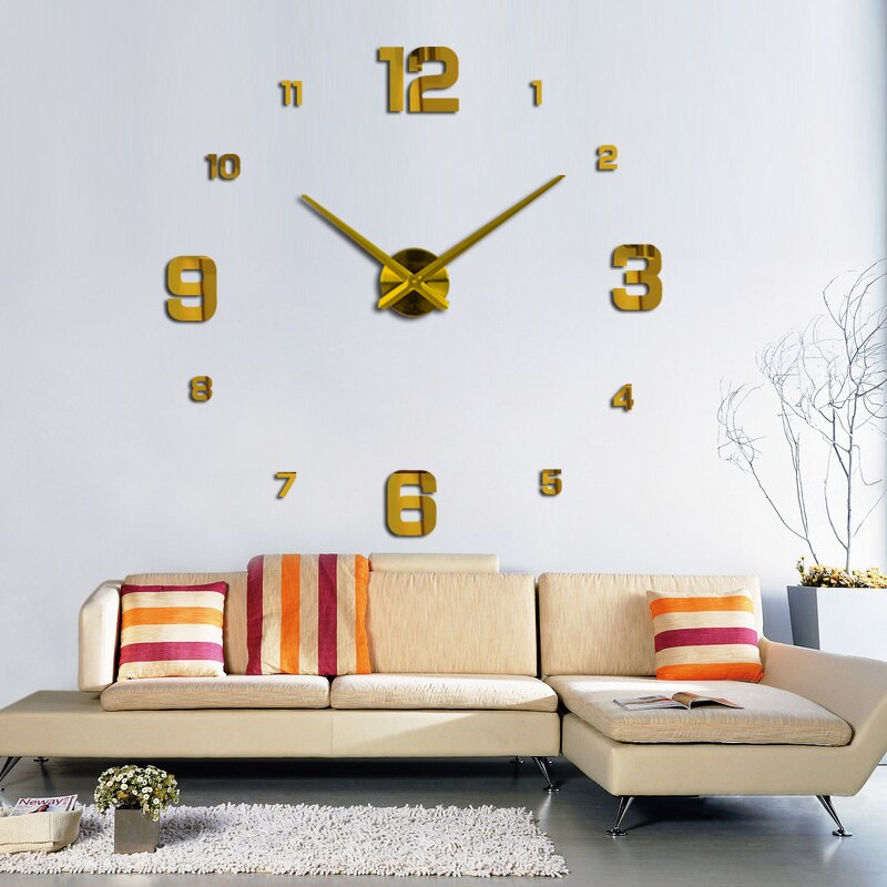 3D DIY Acrylic Mirror Wall Clock