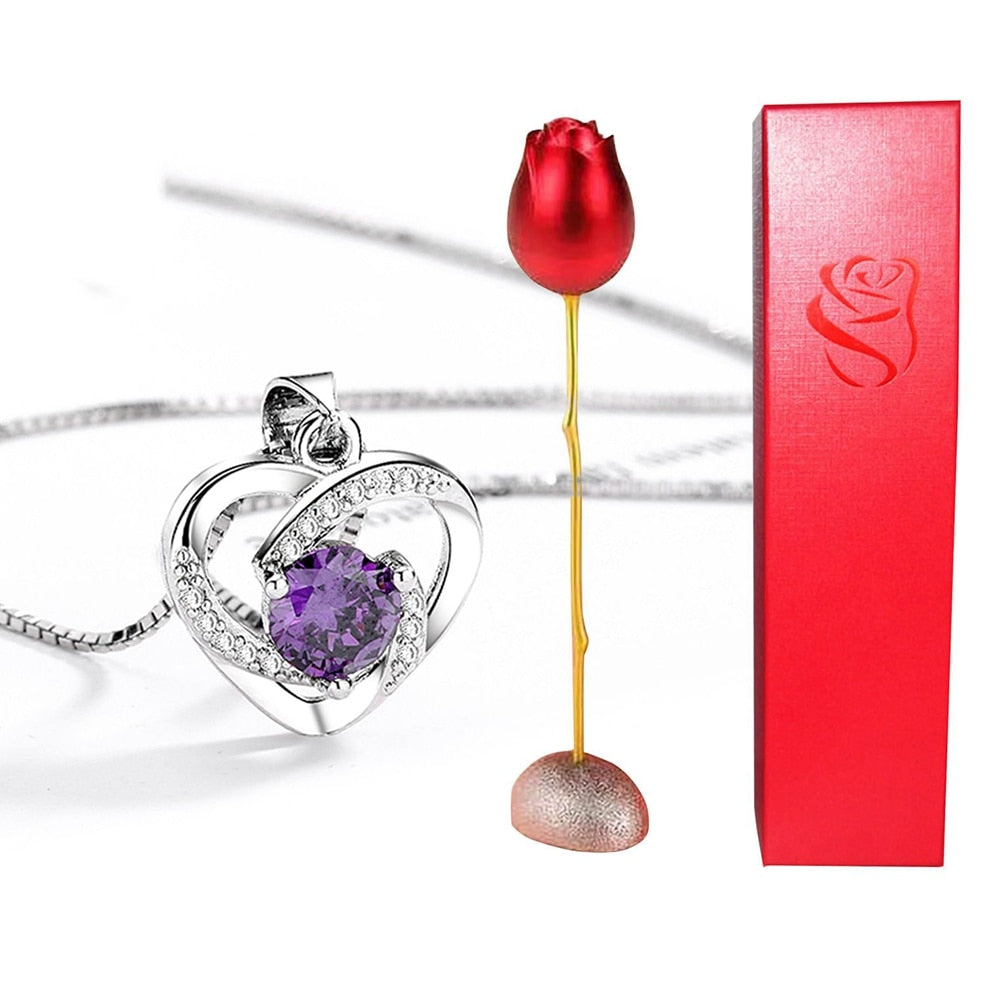 Rose Holder Eternal Love Necklace Set