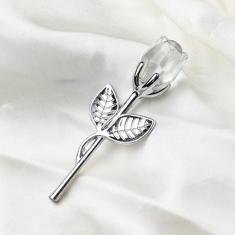 Crystal Glass Rose Artificial Flower