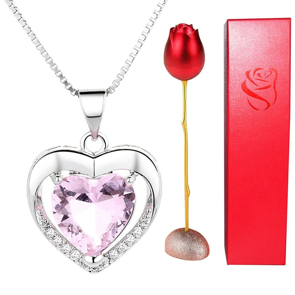 Rose Holder Eternal Love Necklace Set