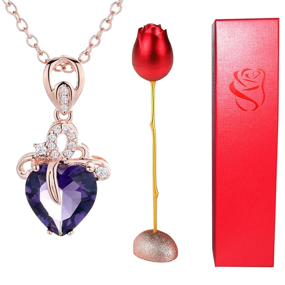 Rose Holder Eternal Love Necklace Set