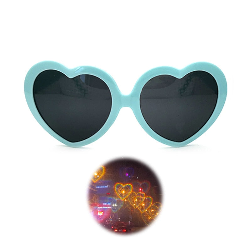 Love Heart Shape Sunglasses At Night Becomes Heart Shapes