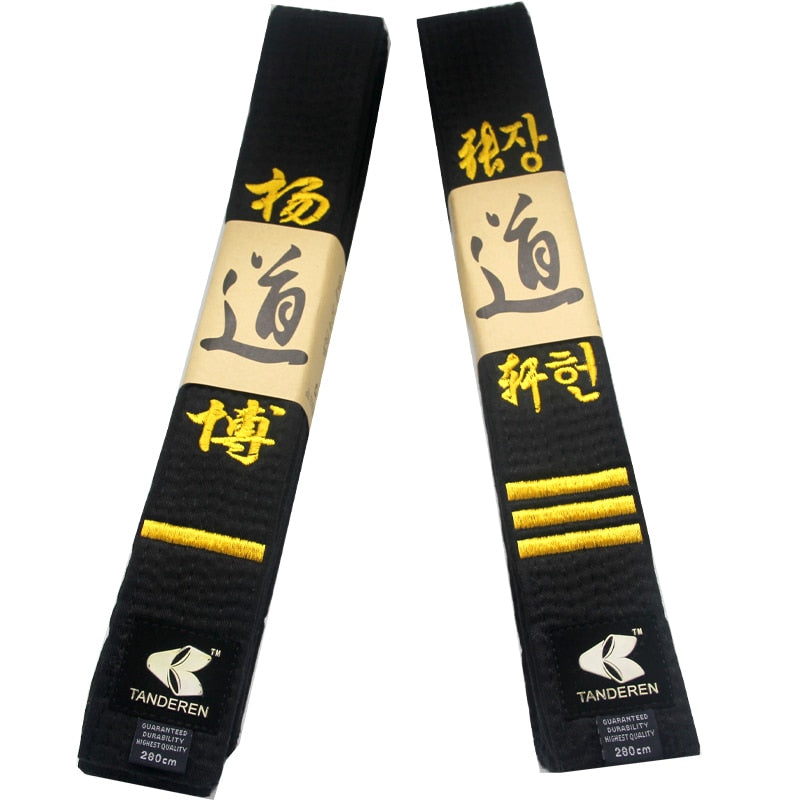 Embroidered Black Belt Custom Made 2" Wide