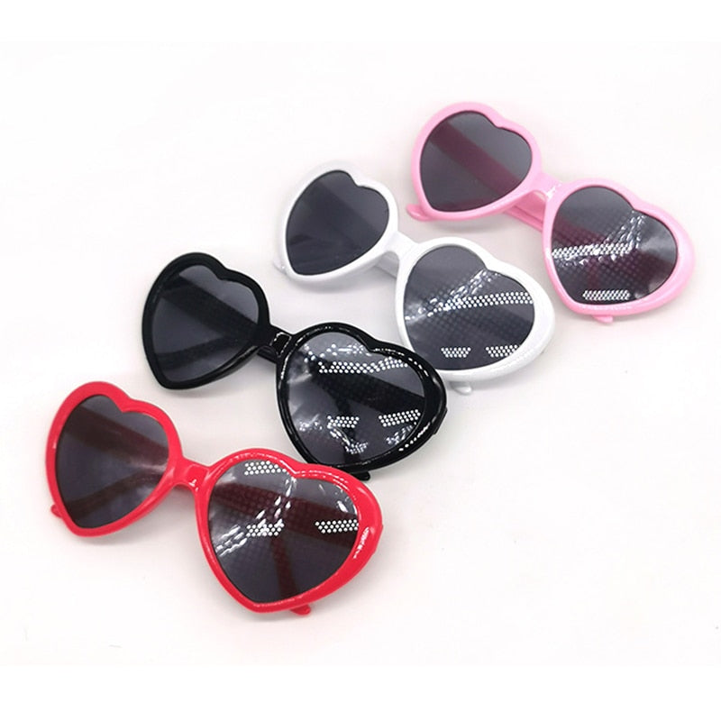 Love Heart Shape Sunglasses At Night Becomes Heart Shapes