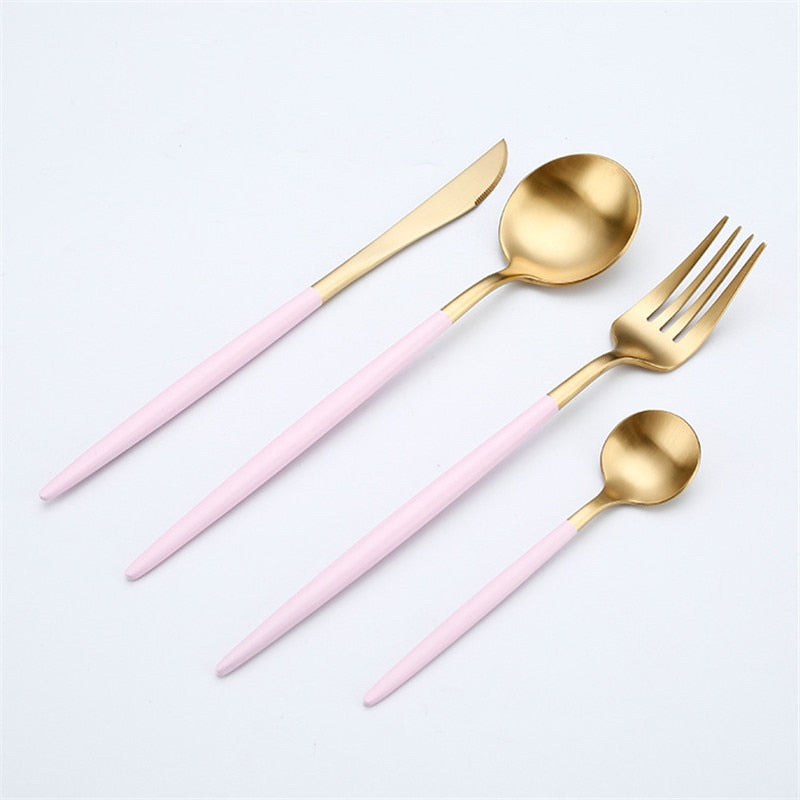 Rose Gold Tableware Stainless Steel Set Cutlery