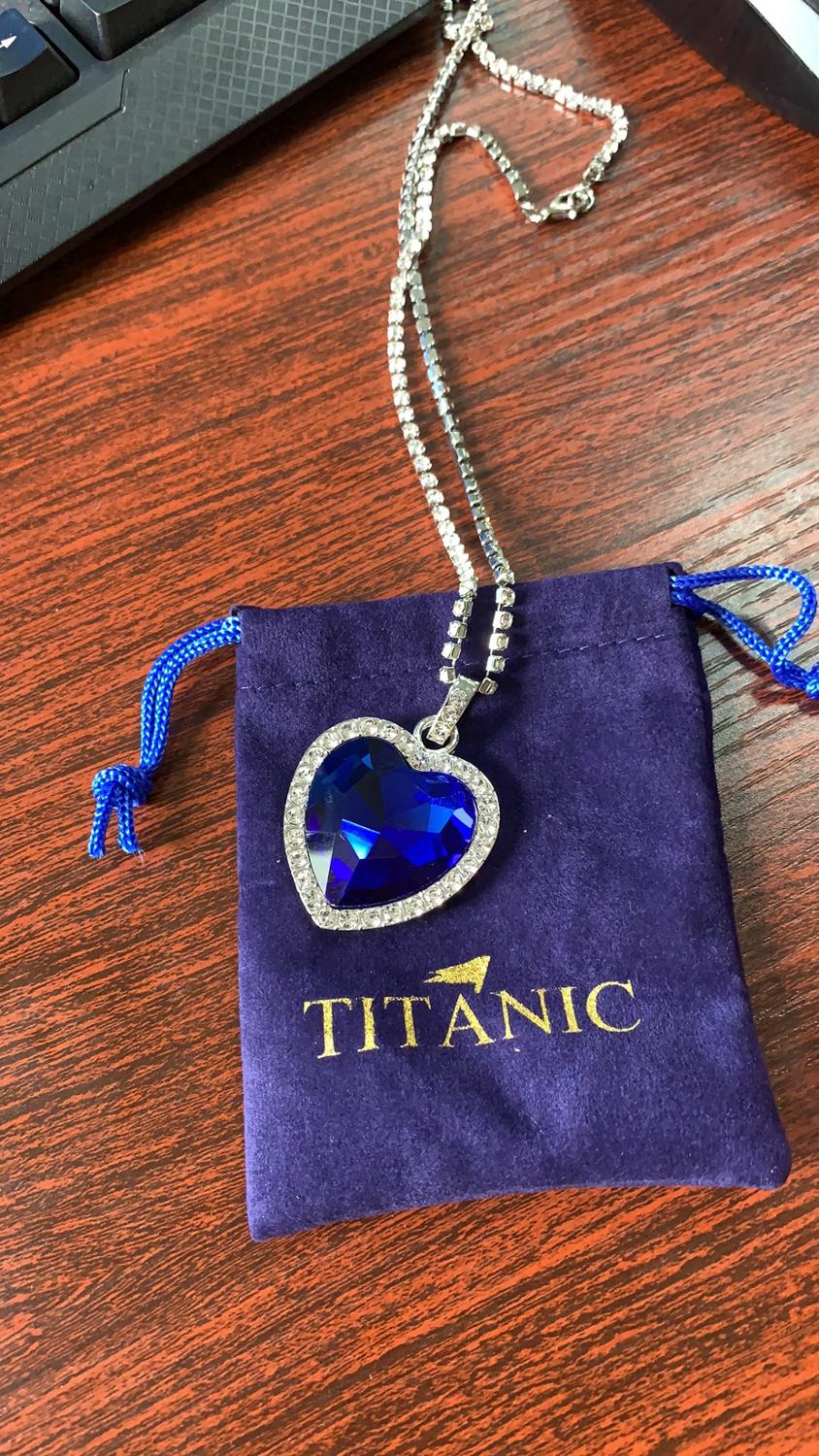 Titanic Heart of Ocean Blue Heart Pendant Necklace