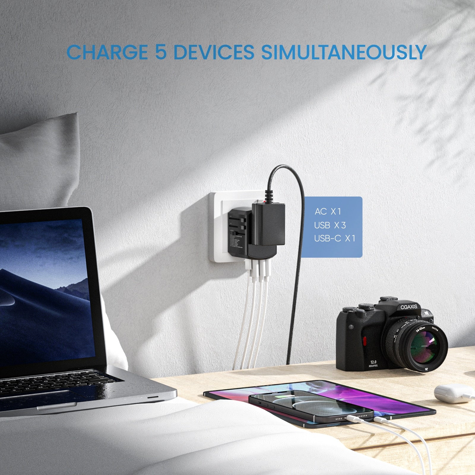 Universal Travel Adapter and Charger