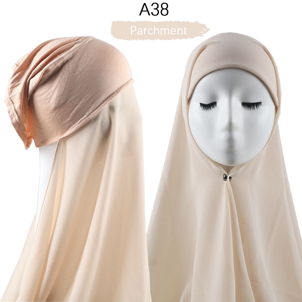 Chiffon Instant Hijab With Cap