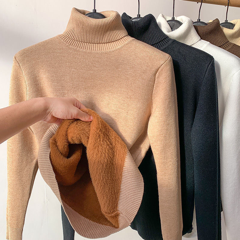 Women Fleeced Turtleneck Sweater