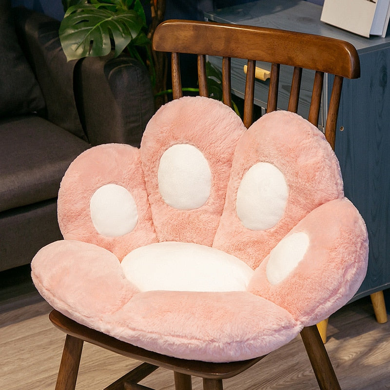 Cat Paw Back Pillows Plush Seat Cushion Chair