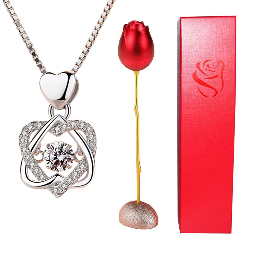 Rose Holder Eternal Love Necklace Set