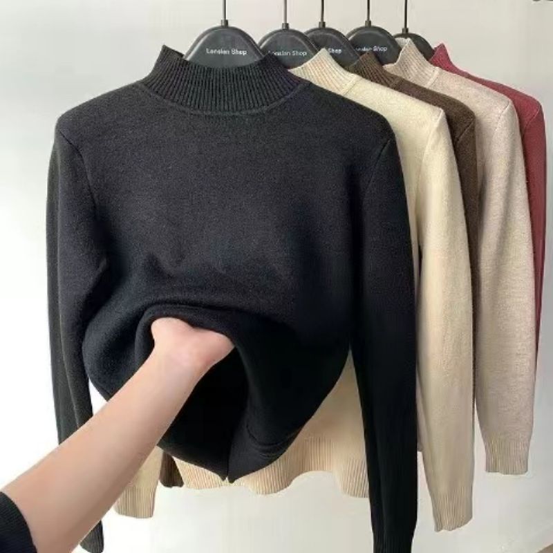 Women Fleeced Turtleneck Sweater