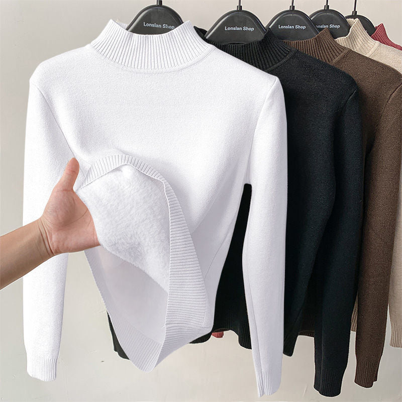 Women Fleeced Turtleneck Sweater