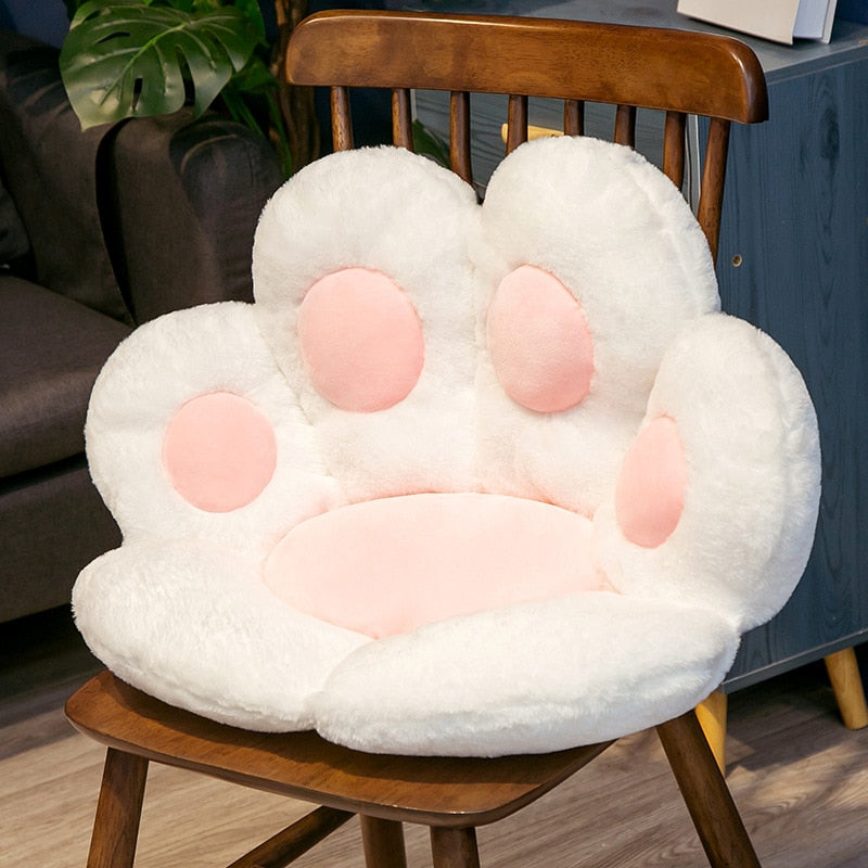 Cat Paw Back Pillows Plush Seat Cushion Chair