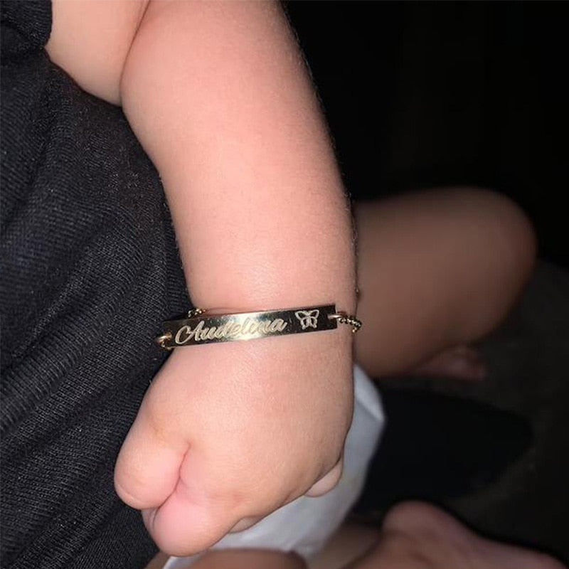 Personalized Baby Name Stainless Steel Bracelet